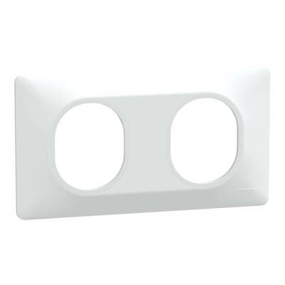 Plaque 2 post Horiz 71mm Blanc 