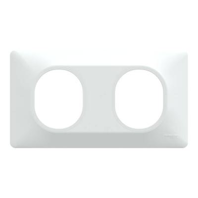  Plaque 2 post Horiz 71mm Blanc 