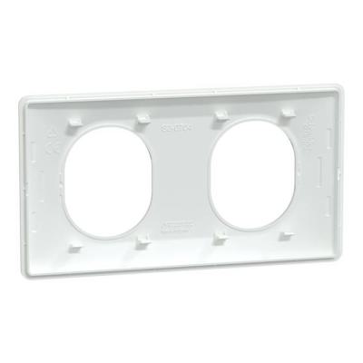  Plaque 2 post Horiz 71mm Blanc 
