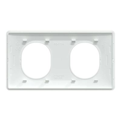  Plaque 2 post Horiz 71mm Blanc 