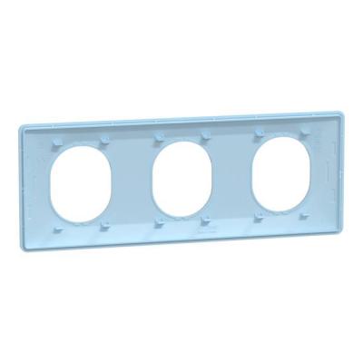  Plaque 3 post Hor 71 mm Bleu A 