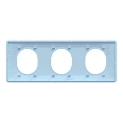  Plaque 3 post Hor 71 mm Bleu A 