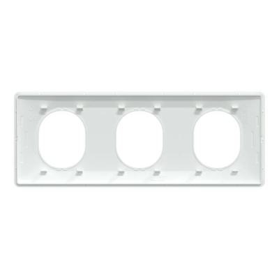  Plaque 3 post Horiz 71mm Blanc 