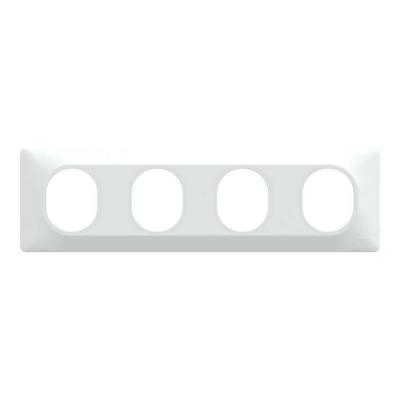  Plaque 4 post Horiz 71mm Blanc 
