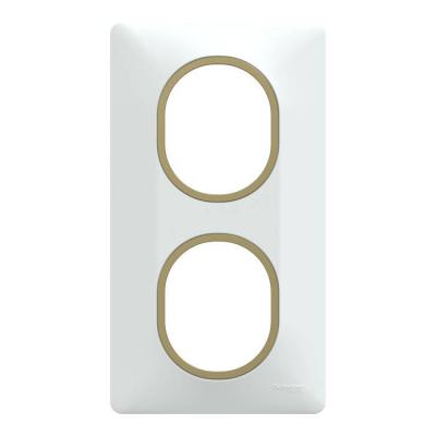  Plaque 2 post Vert 71mm Blc Lt 