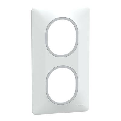  Plaque 2 post Vert 71mm Blc Ag 