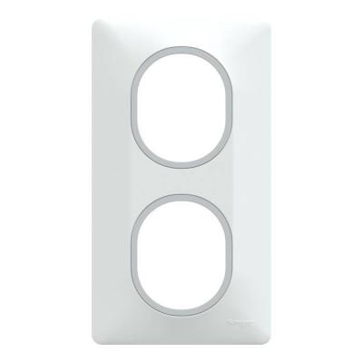  Plaque 2 post Vert 71mm Blc Ag 