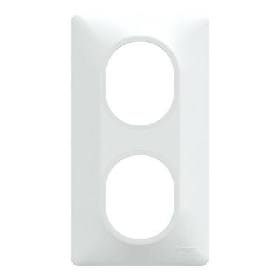  Plaque 2 post Vert 71mm Blanc 