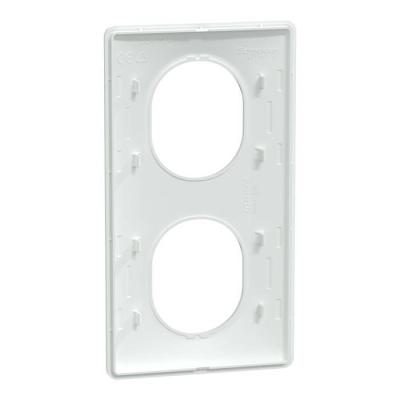  Plaque 2 post Vert 71mm Blanc 