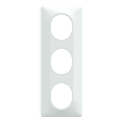  Plaque 3 post Vert 71mm Blanc 