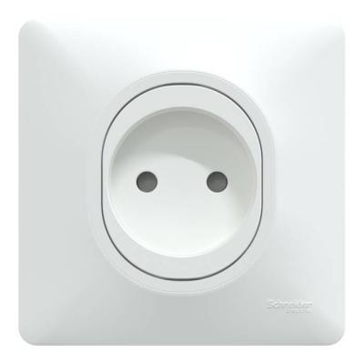  Prise R�no 2P Blanc griffe plq 