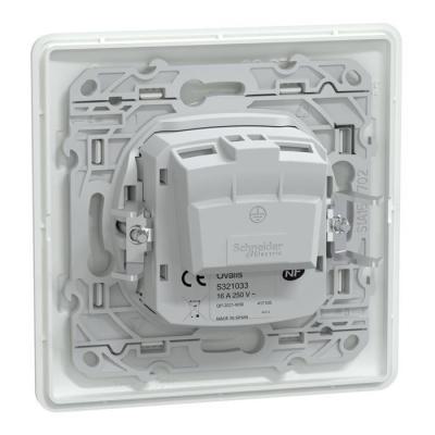  Prise R�no 2P Blanc griffe plq 
