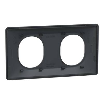  Plaque 2 postes Hor 71mm Anth 
