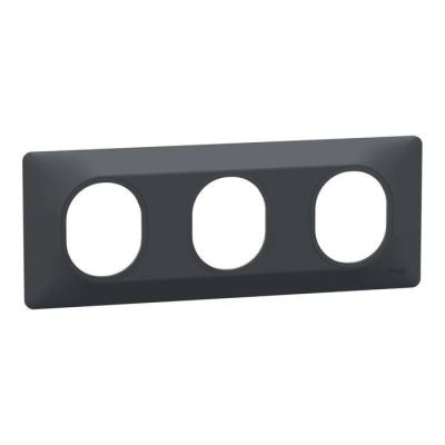  Plaque 3 postes Hor 71mm Anth 
