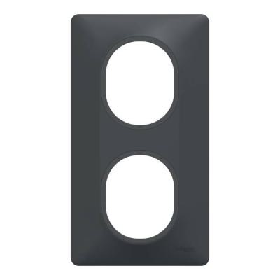  Plaque 2 postes Vert 71mm Anth 