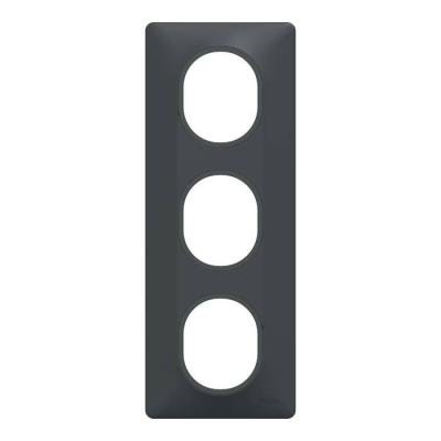  Plaque 3 postes Vert 71mm Anth 