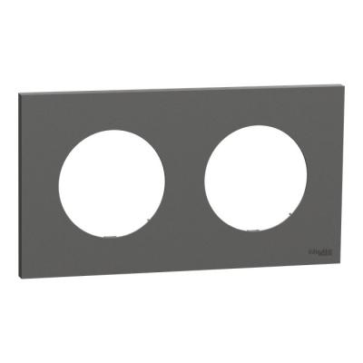  Odace plaque 2 postes gris bas 
