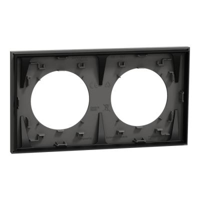  Odace plaque 2 postes gris bas 