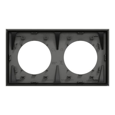  Odace plaque 2 postes gris bas 