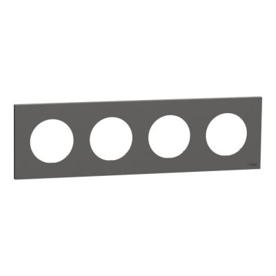  Odace plaque 4 postes gris bas 