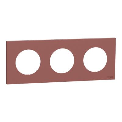  Odace plaque 3 postes rose gre 