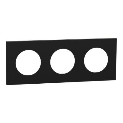  Odace plaque 3 postes noir 