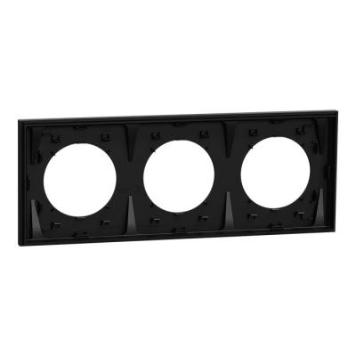  Odace plaque 3 postes noir 