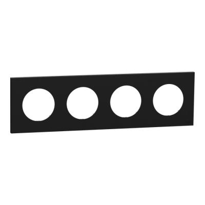  Odace plaque 4 postes noir 