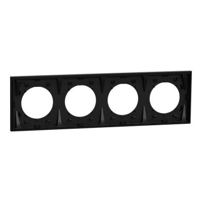 Odace plaque 4 postes noir 