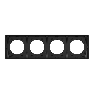  Odace plaque 4 postes noir 