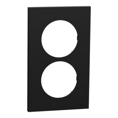  Odace plaque 2 postes 57mm noi 