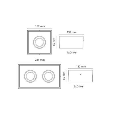  CUBE LUX DOWNLIGHT NOIR 2x 7W 