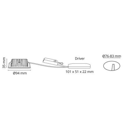  BARDO DOWNLIGHT IP65 LED 8W NO 