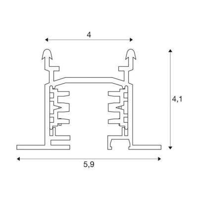  EUTRAC rail � encastrer bl 3m 