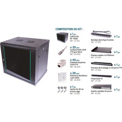  KIT RESO COFFRET 19 POUCES 9U 
