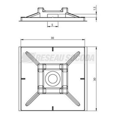  Embases adh�sives 30x30 int�ri 