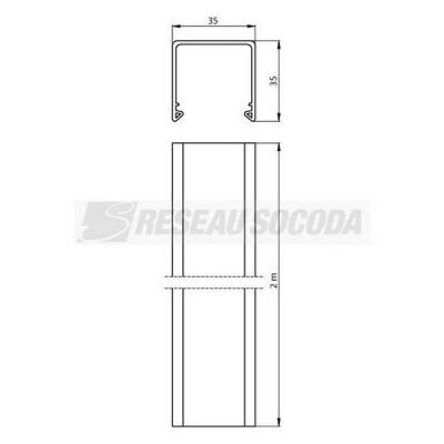  Couvercle blanc 2m 35x35 