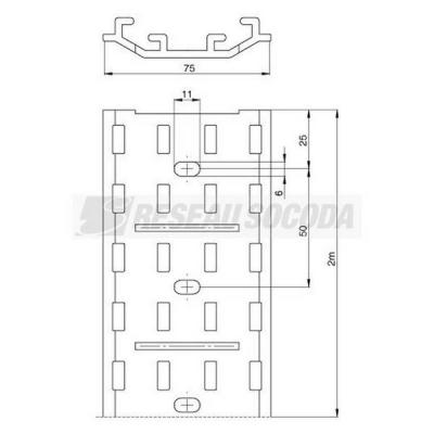  Socle 2m 16x71 pour couvercle 