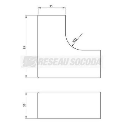  Angle plat blanc 35X35 