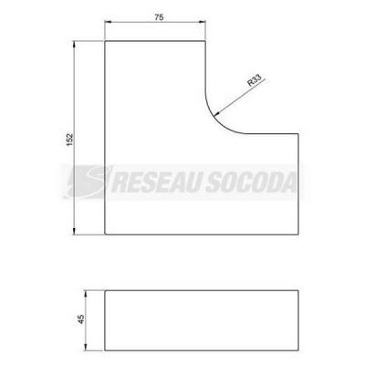  Angle plat blanc 45x75 