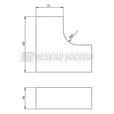  Angle plat blanc 60x75 