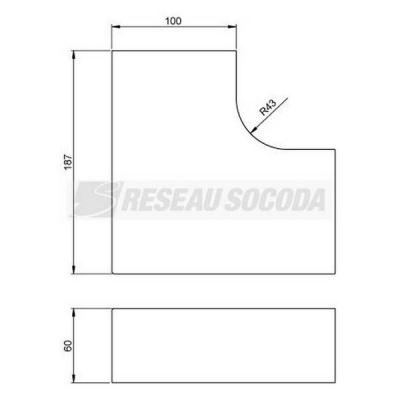 Angle plat blanc 60x100 