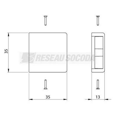  Embout fermeture blanc 35X35 