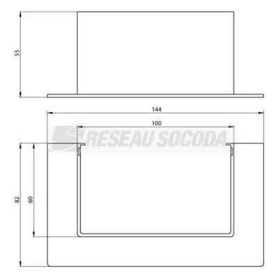  Passage mur droit blanc 60x100 