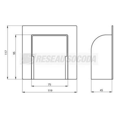  Passage mur 90� blanc 45x75 