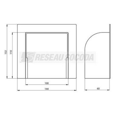  Passage mur 90� blanc 60x100 