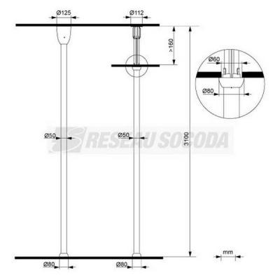  Colonne faux-plafond O50 3,10m 