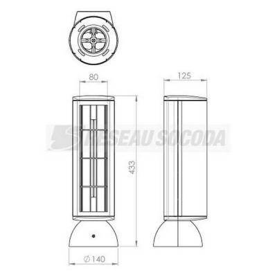  Colonnette 4 appareillages 80 