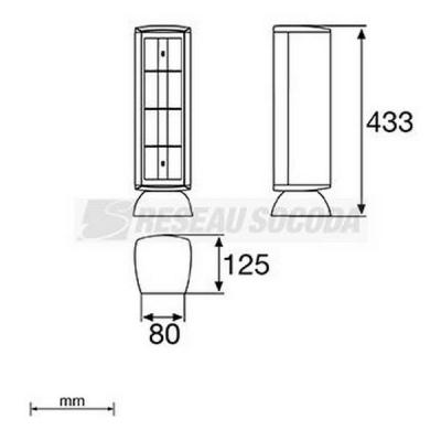  Colonnette 4 appareillages 80 