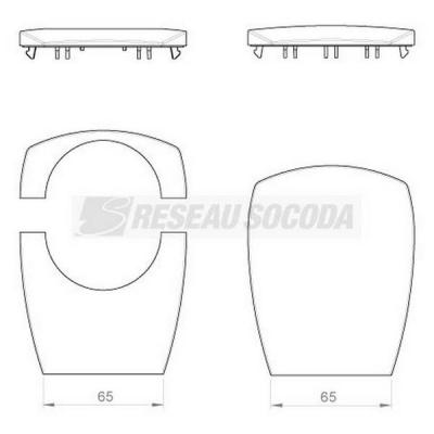  Embouts colonnette 1 face 65 
